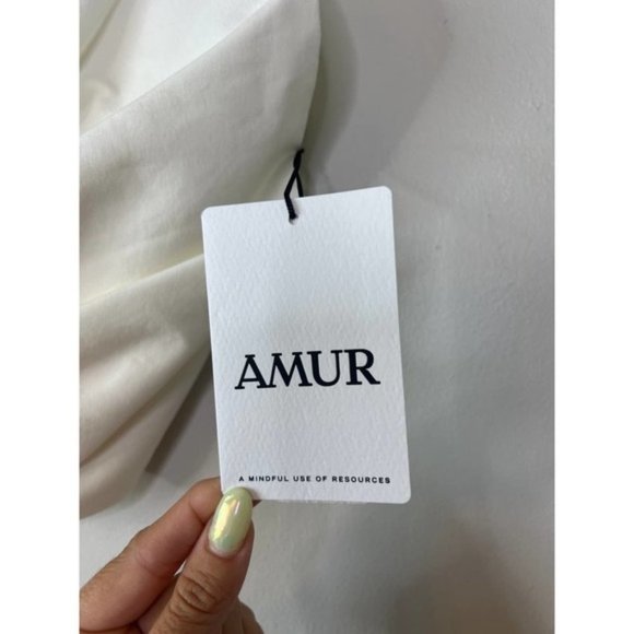 Amur Declan Ruffle Bustier One Shoulder Cropped Top Women's Ivory Size: 6 NWT - Picture 5 of 11